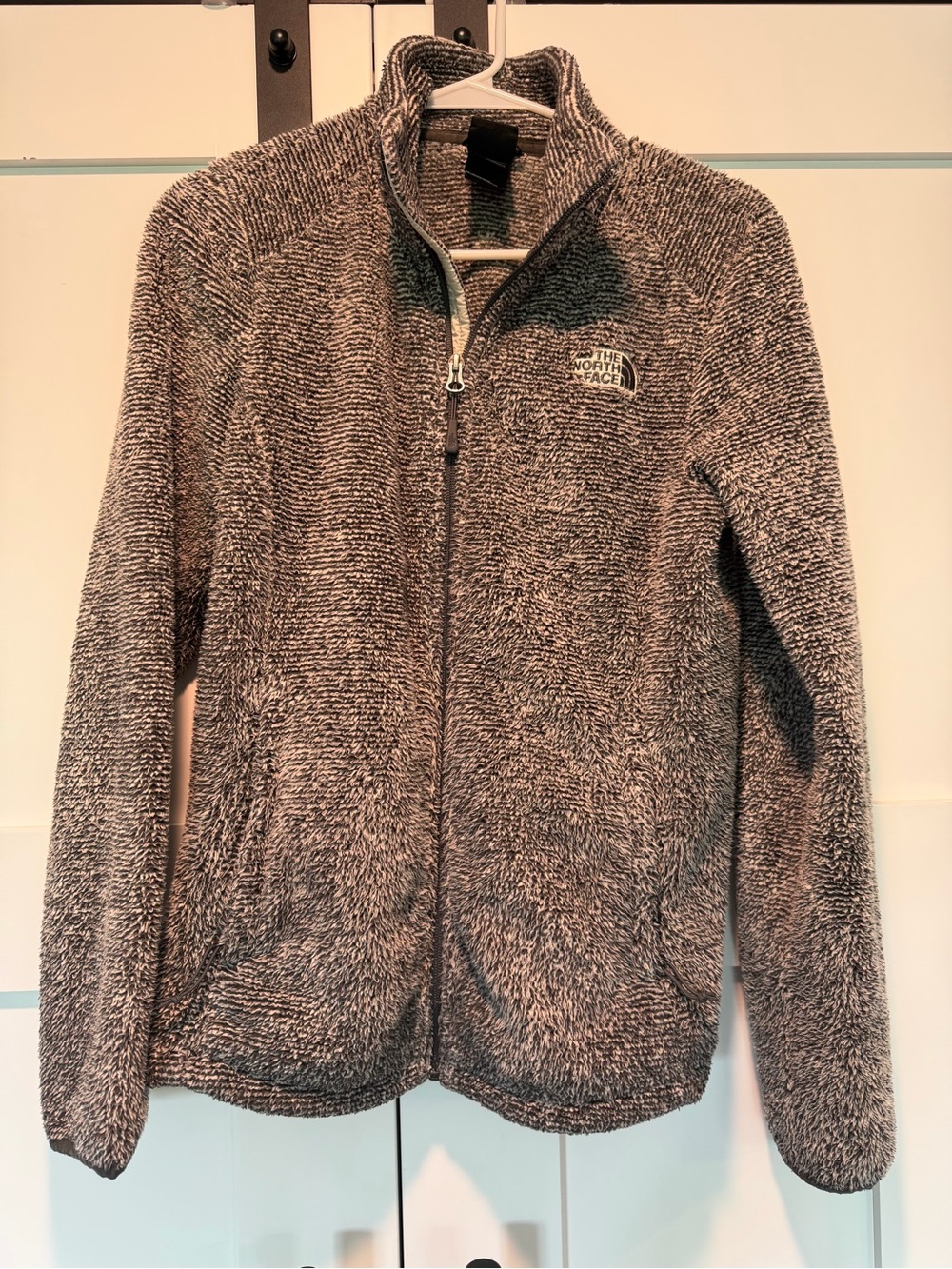 The North Face Women's Heather Gray Teddy Fleece Zip Jacket